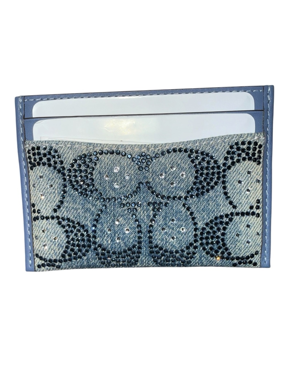COACH  Essential Crystal Denim Signature Card Case